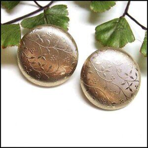 1950s Satin Gold Flower Button Vintage Clip Earrings Price 8056